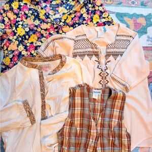 LOT ModCloth Banana Republic Vintage Blouse Vest Medium Small